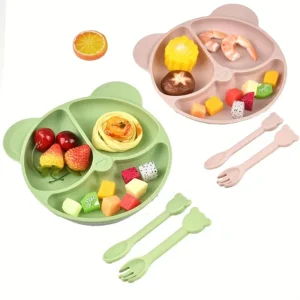 Set de couverts bébé en silicone (3 pièces)