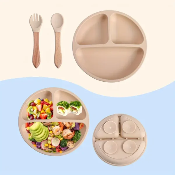 Set de couverts bébé en silicone (3 pièces)