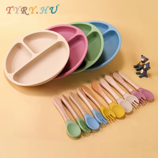 Set de couverts bébé en silicone (3 pièces) – Image 2